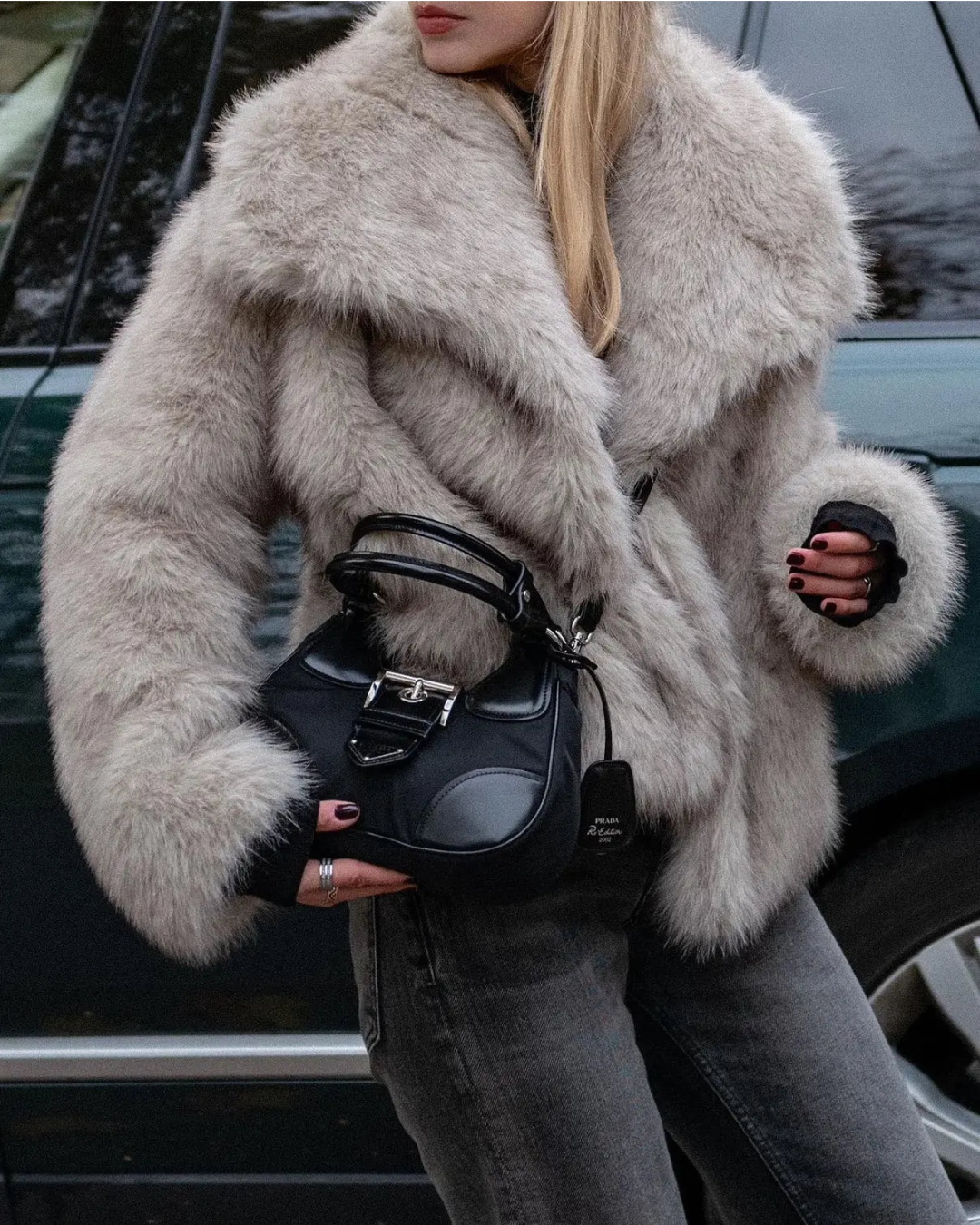 Yara | Faux Fur Coat with Wide Lapel Collar