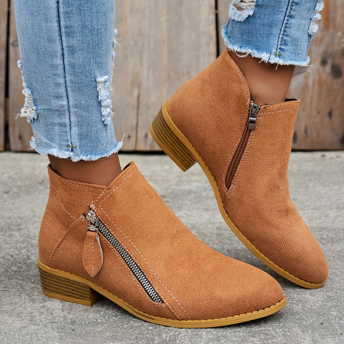 Dolly | Ankle Boots with Asymmetrical Zipper