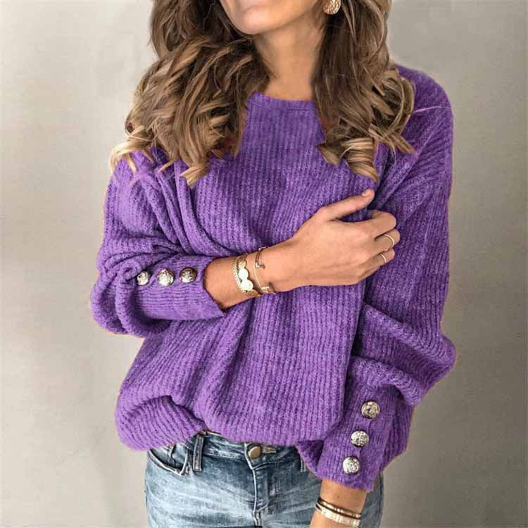 Gertrude | Refined Knitted Sweater for Women with Silver Details