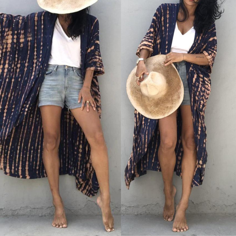 Sol | Kimono Beach Dress Tie-dye Print