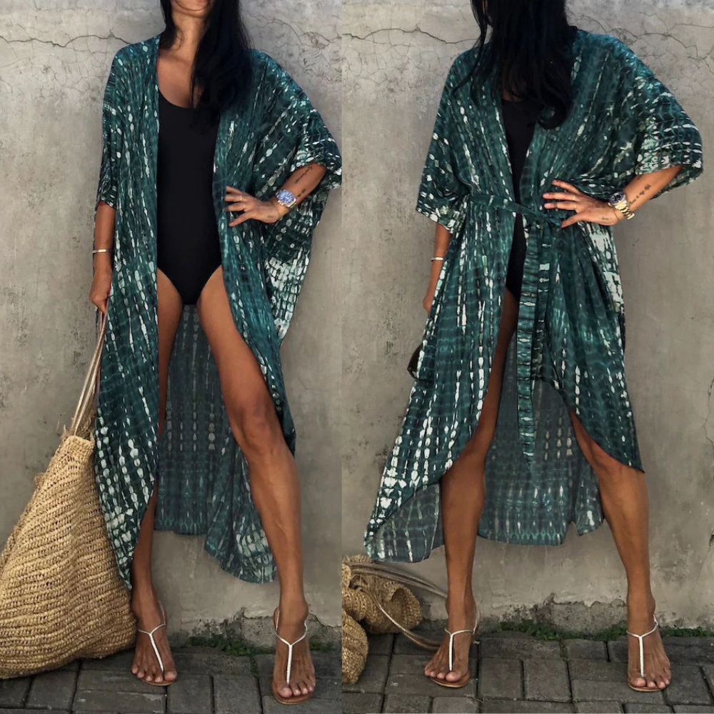 Sol | Kimono Beach Dress Tie-dye Print