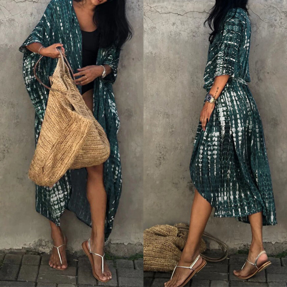 Sol | Kimono Beach Dress Tie-dye Print