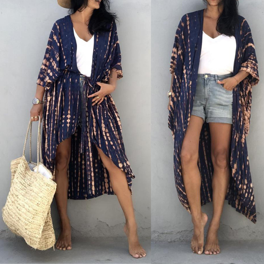 Sol | Kimono Beach Dress Tie-dye Print
