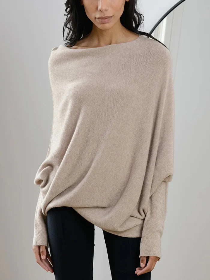 Evalina | Knitted Sweater with Swing Collar