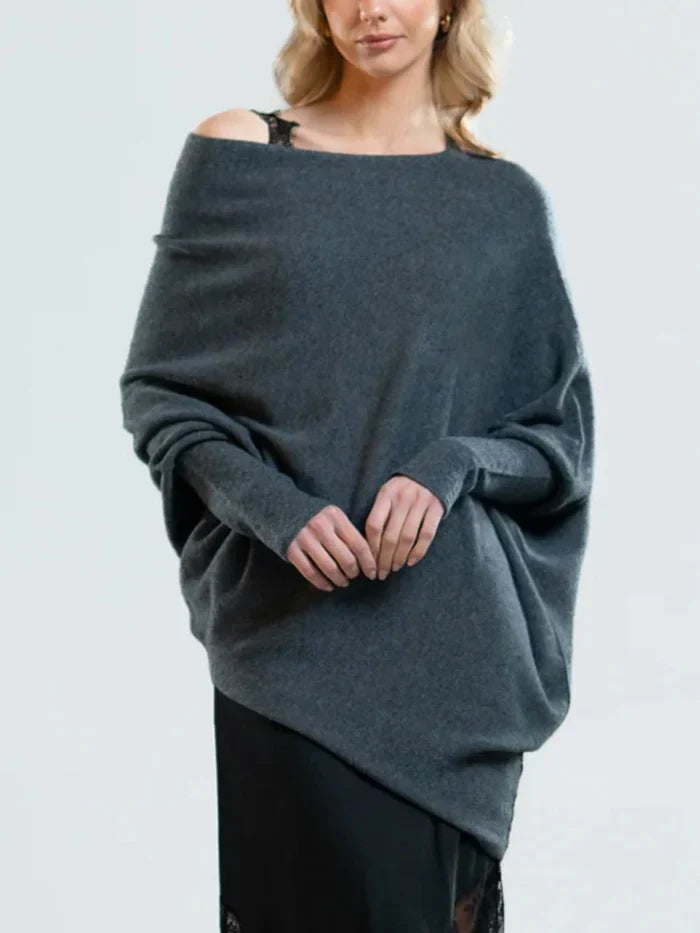 Evalina | Knitted Sweater with Swing Collar
