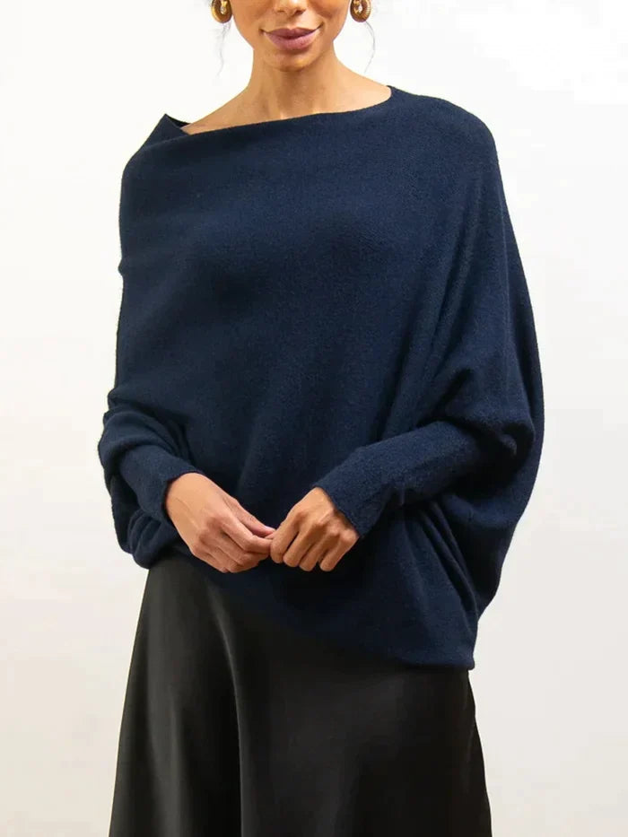 Evalina | Knitted Sweater with Swing Collar