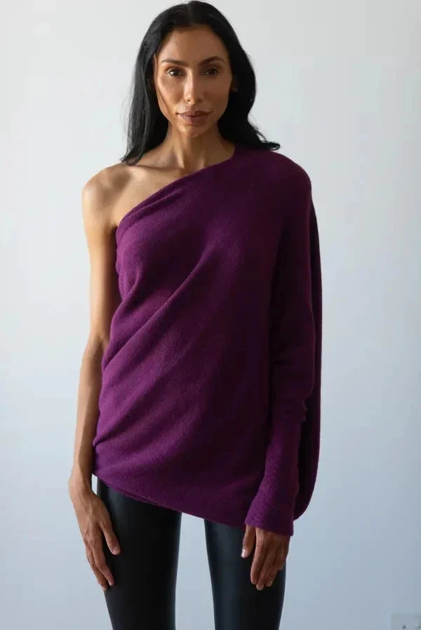 Evalina | Knitted Sweater with Swing Collar