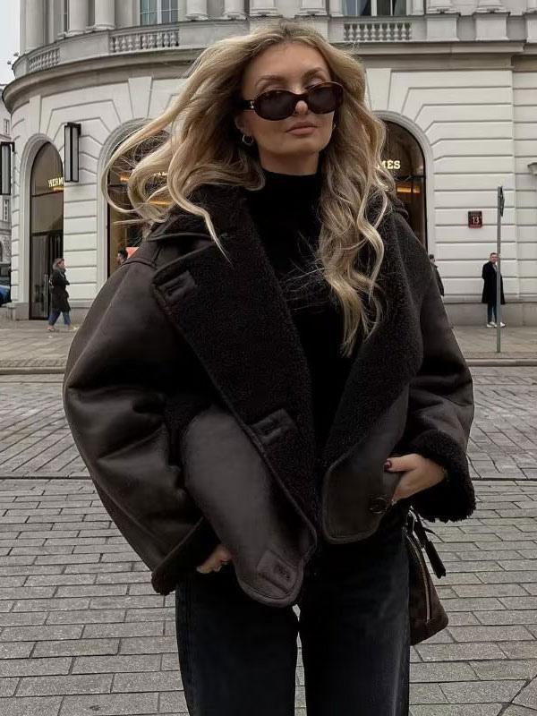 Siera | Women's coat with faux shearling lining