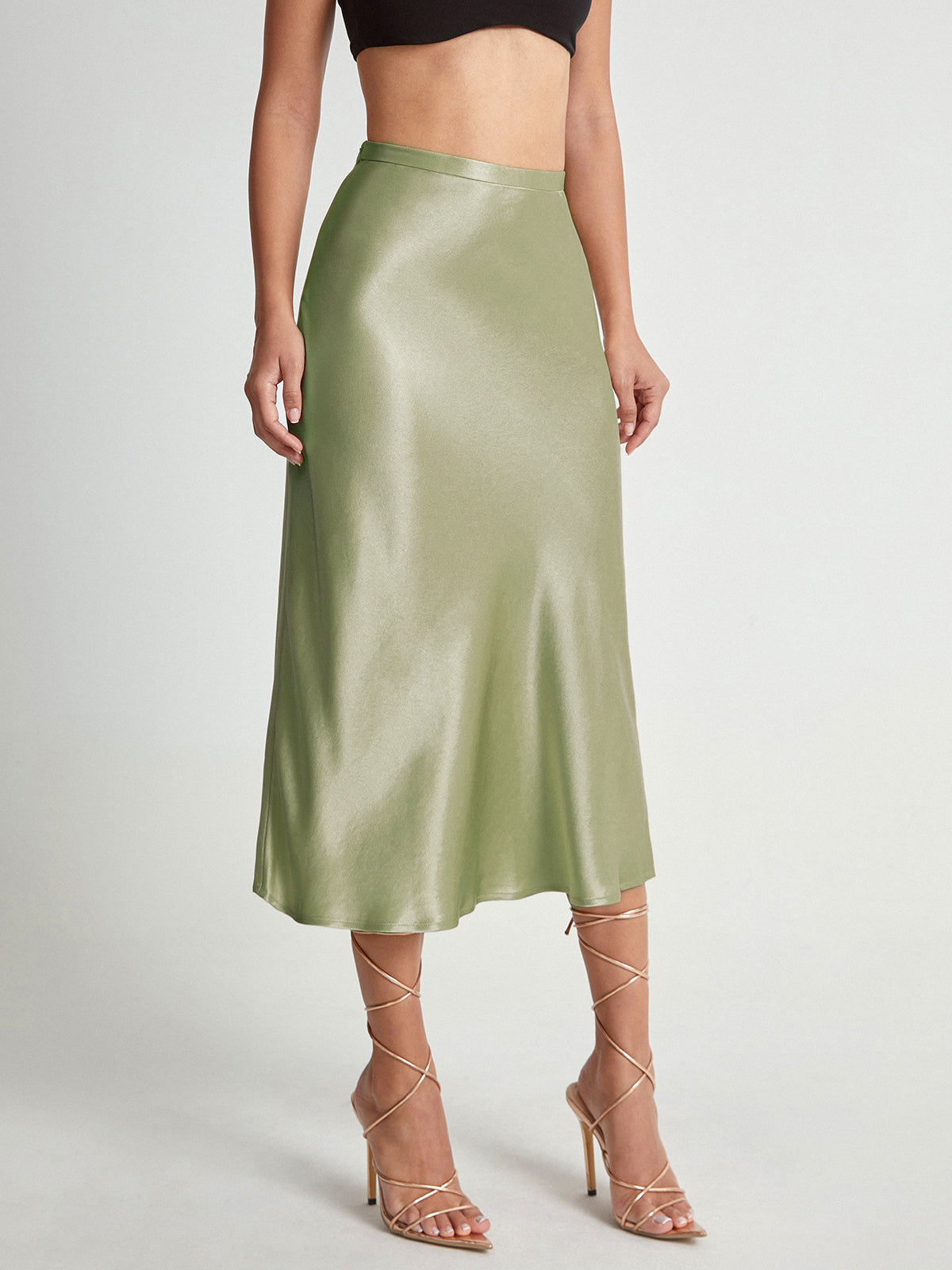 Londynn | Midi Skirt Elegant Satin Slip