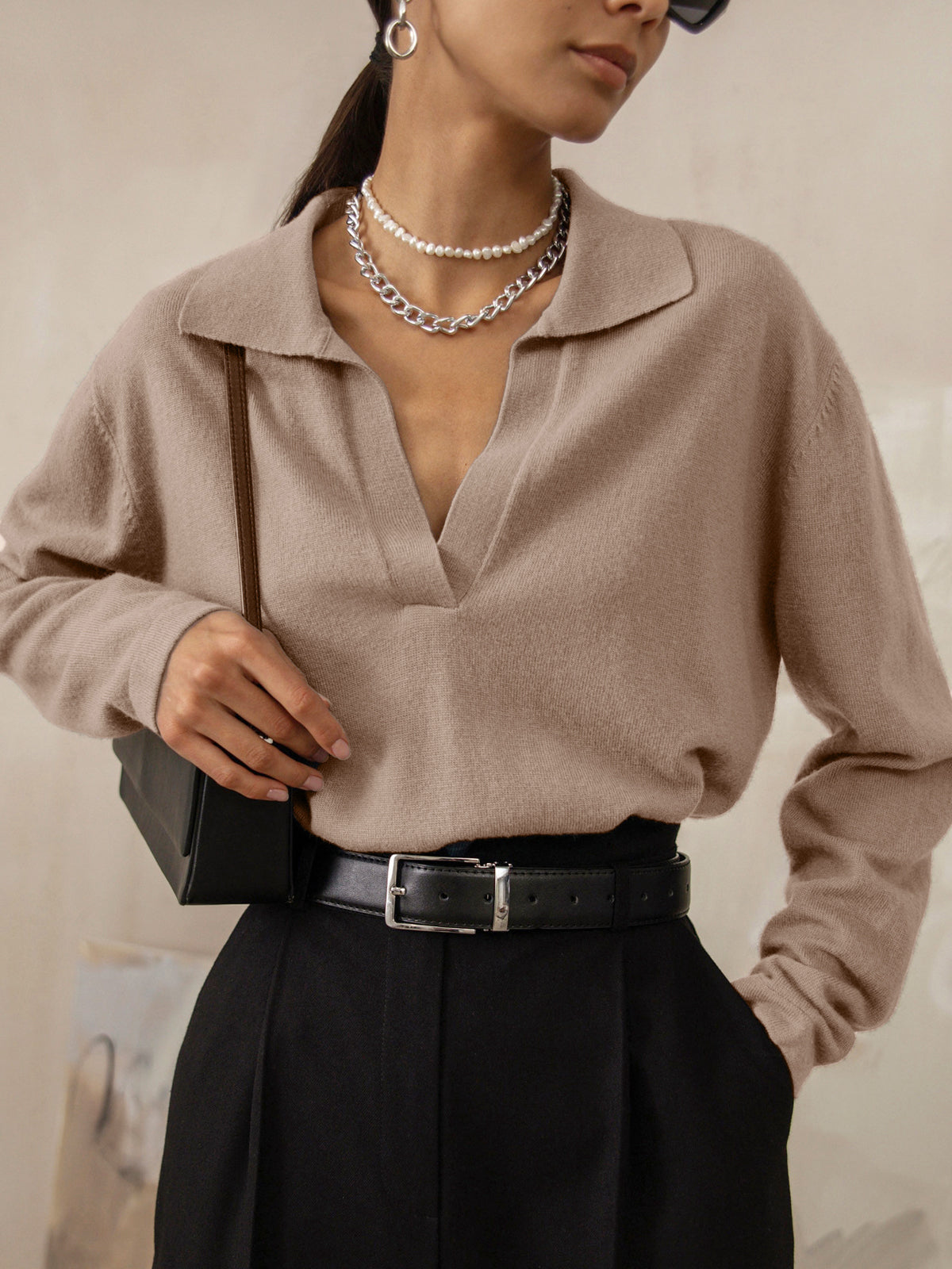 Leonore | Sweater Collared V-neck
