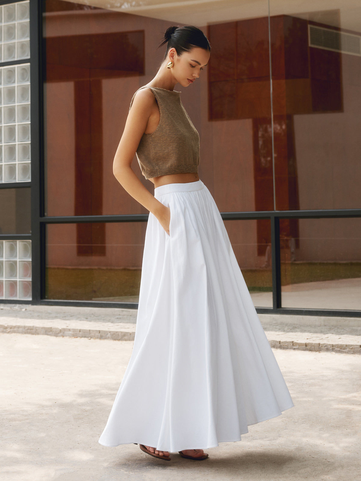 Lena | High-Waisted Maxi Skirt & Pocket Set