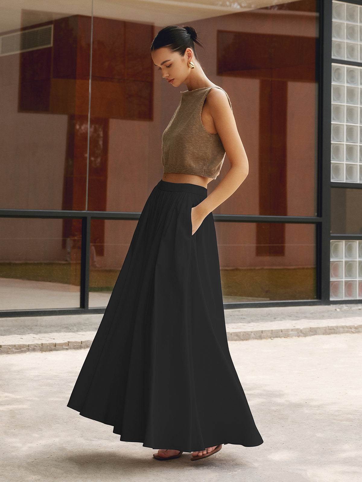 Lena | High-Waisted Maxi Skirt & Pocket Set