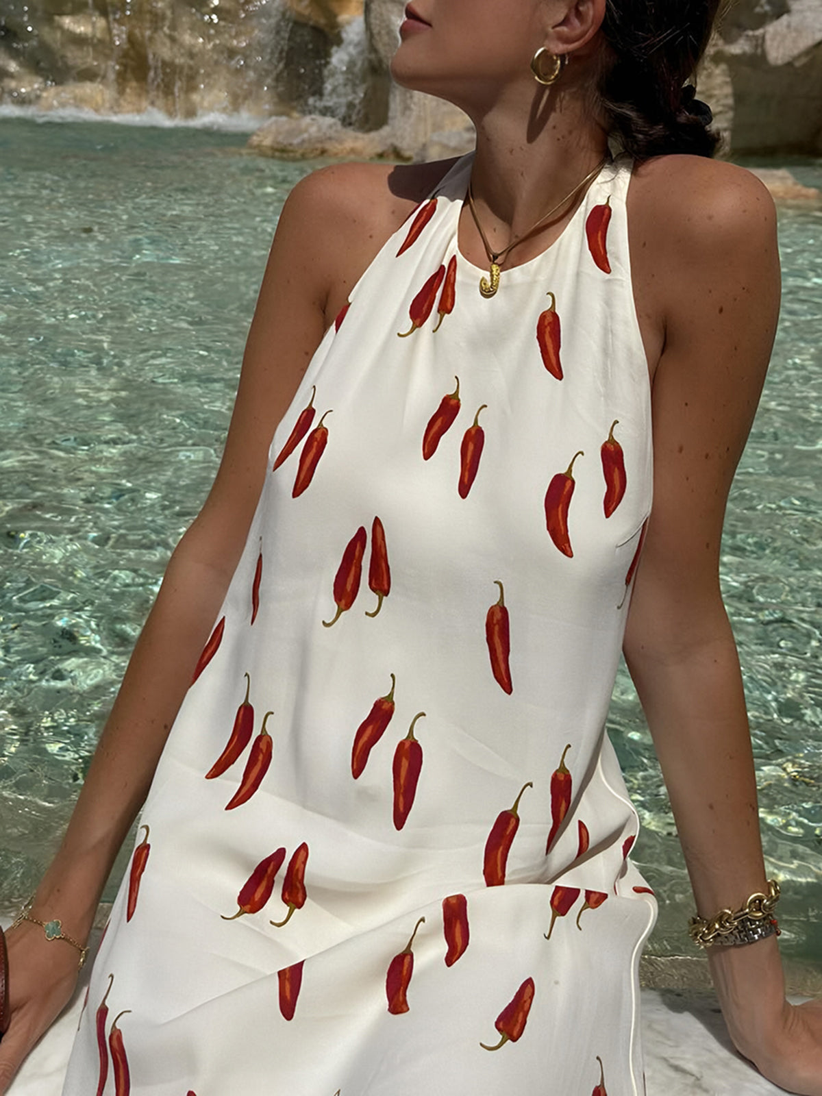 Aranza | Mini Dress with Chili Pepper Print