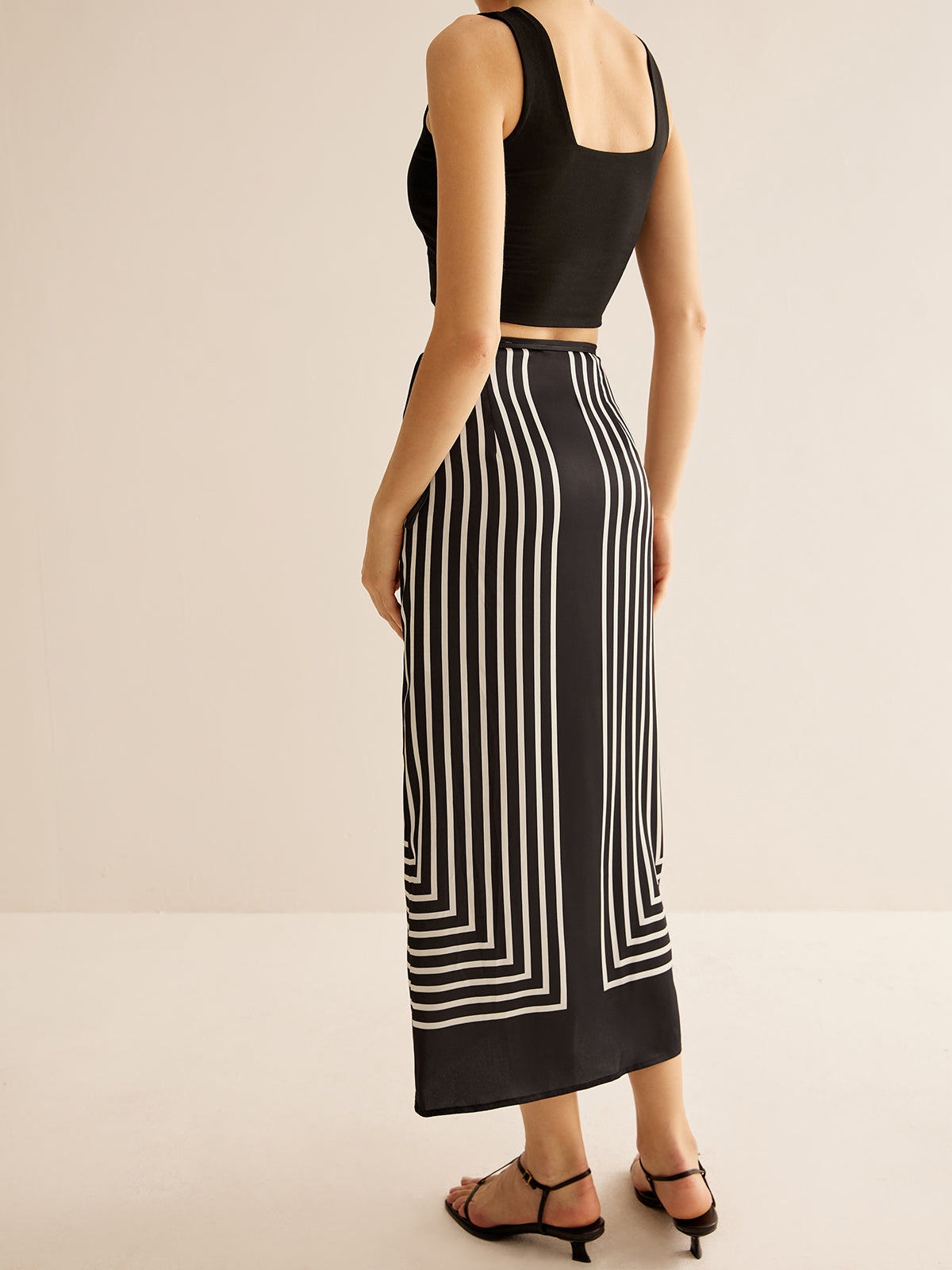 Luann | Maxi Skirt with Stripe Pattern