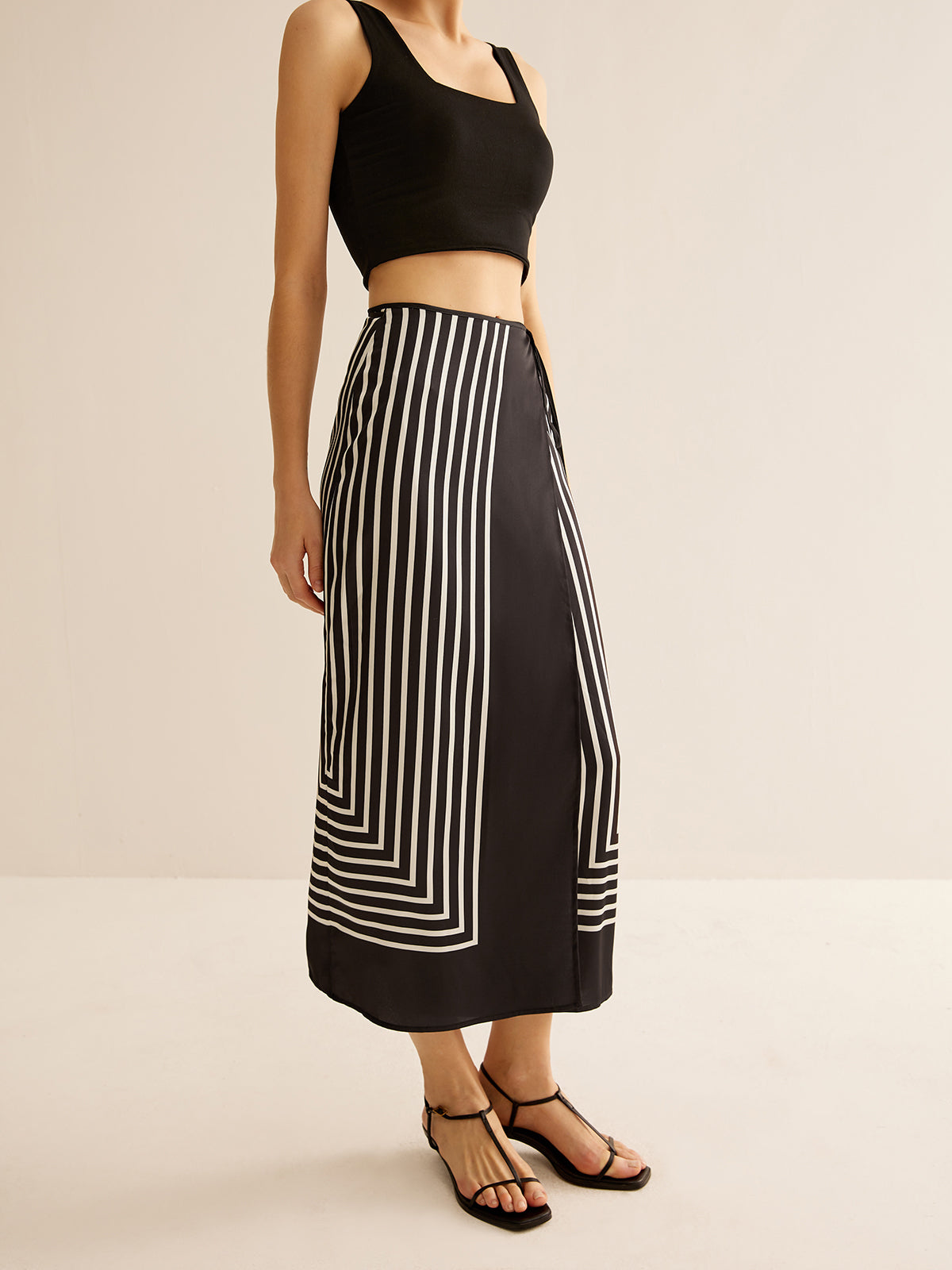Luann | Maxi Skirt with Stripe Pattern