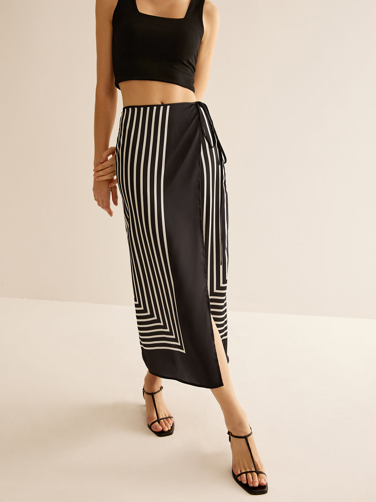 Luann | Maxi Skirt with Stripe Pattern