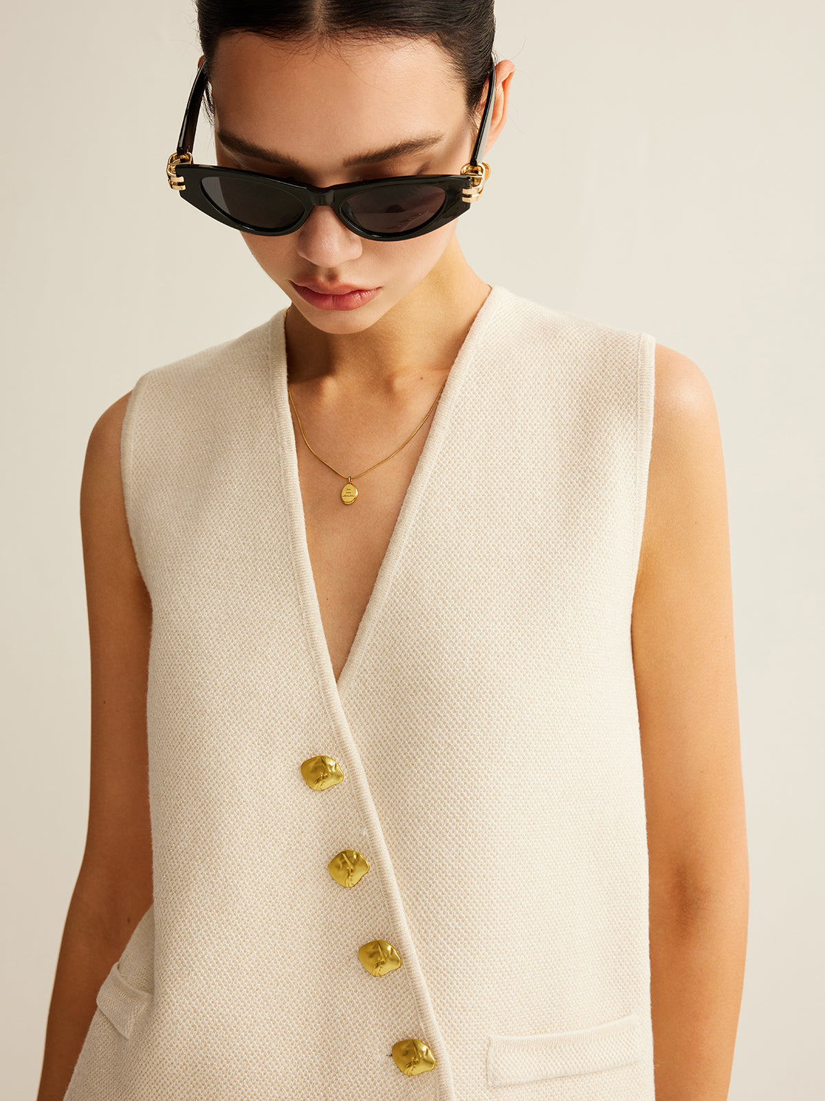 Shane | Vest with Gold Buttons
