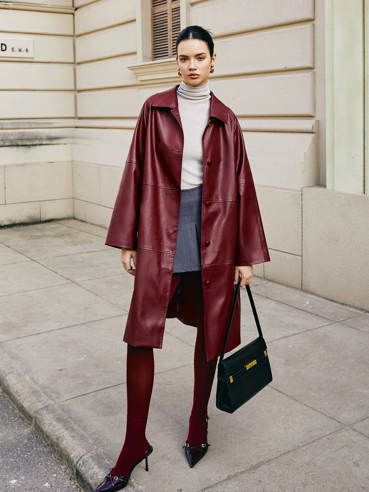Hudson | Trench Coat Glossy faux leather