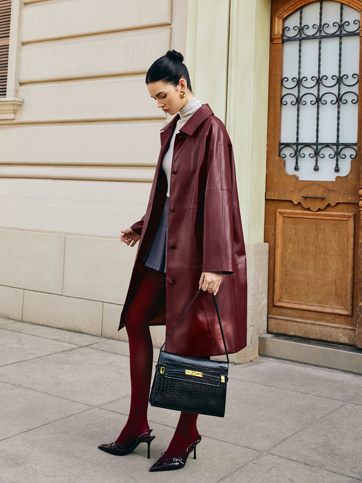 Hudson | Trench Coat Glossy faux leather