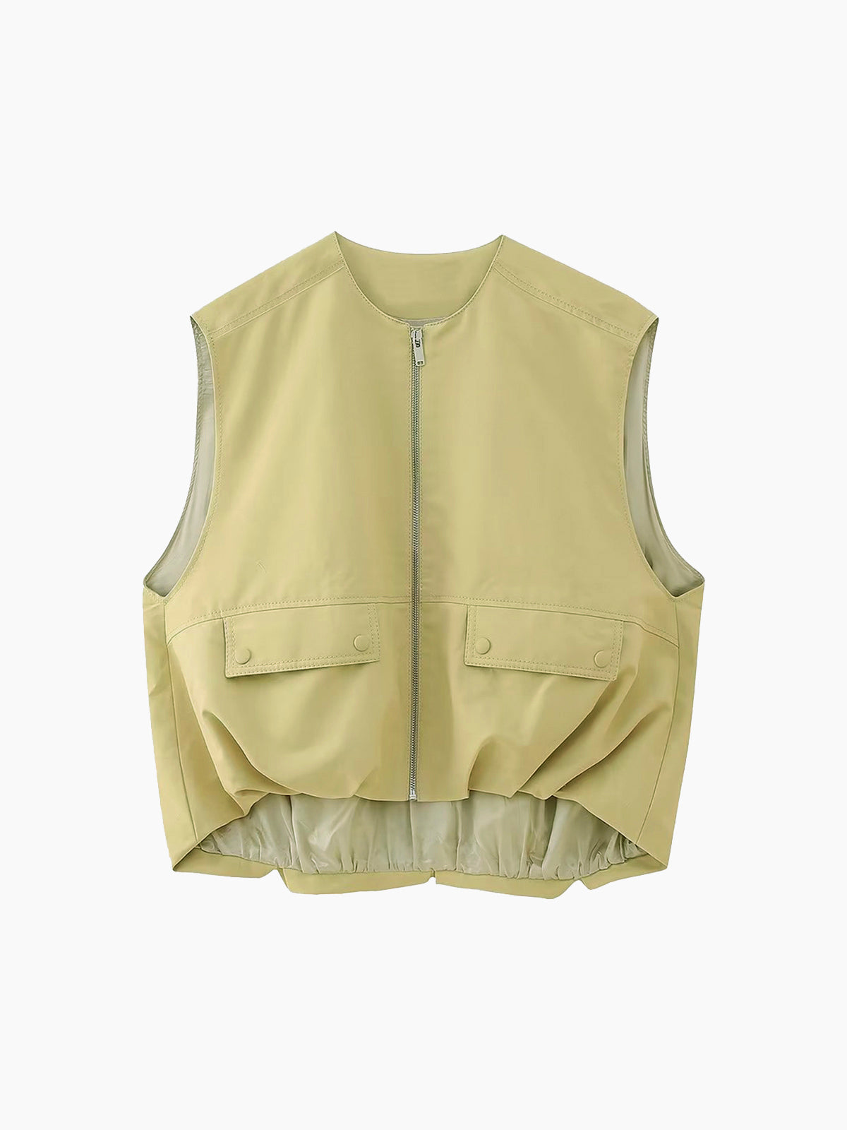 Brooklyn | Sleeveless Vest with Zipper and Pockets Yellow