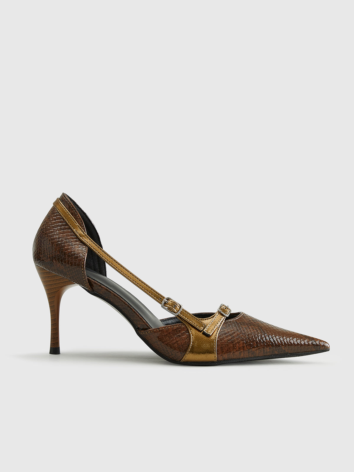 Ayanna | Snakeskin Print Pumps Brown