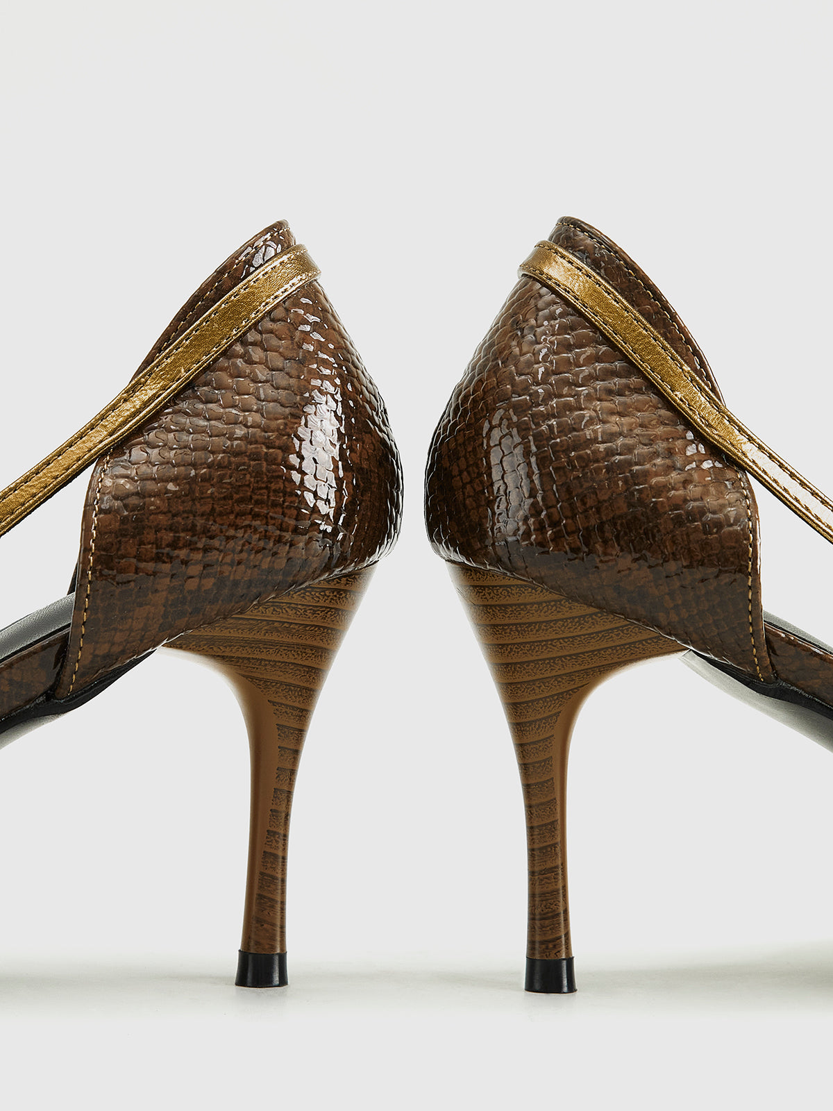 Ayanna | Snakeskin Print Pumps Brown