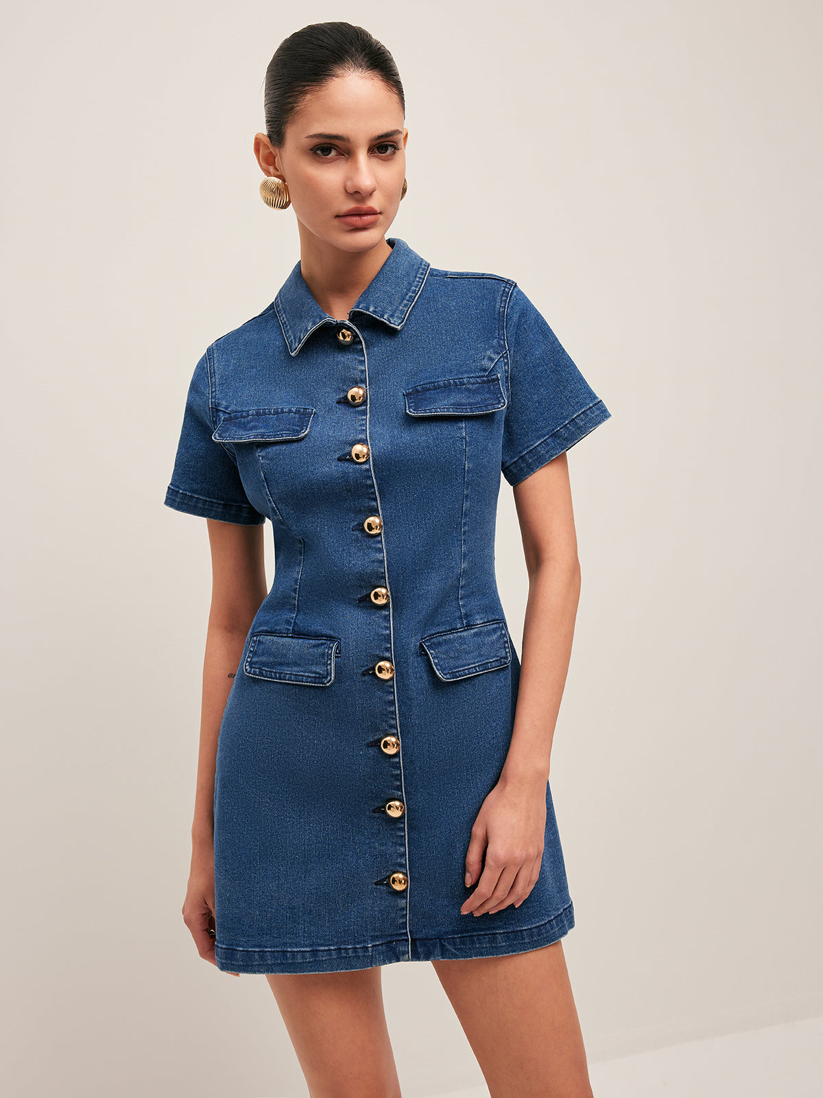 Delphia | Denim Dress Short Sleeves