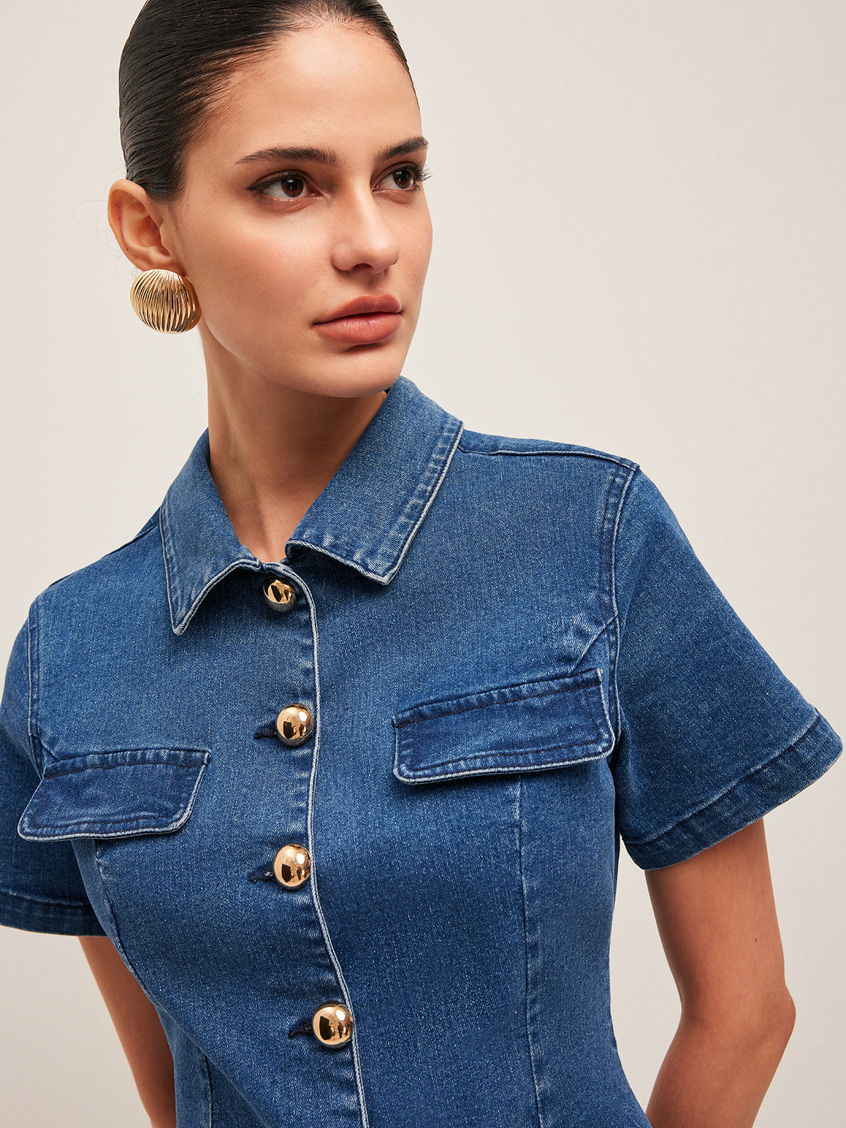 Delphia | Denim Dress Short Sleeves