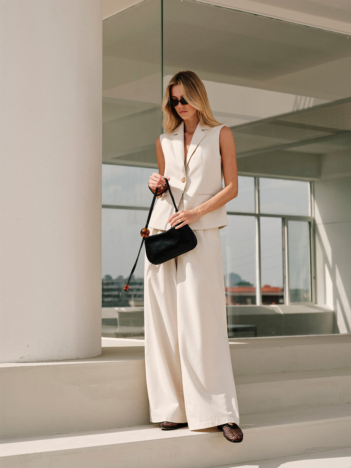 Sharyn | Two-Piece Suit Linen Mix Beige