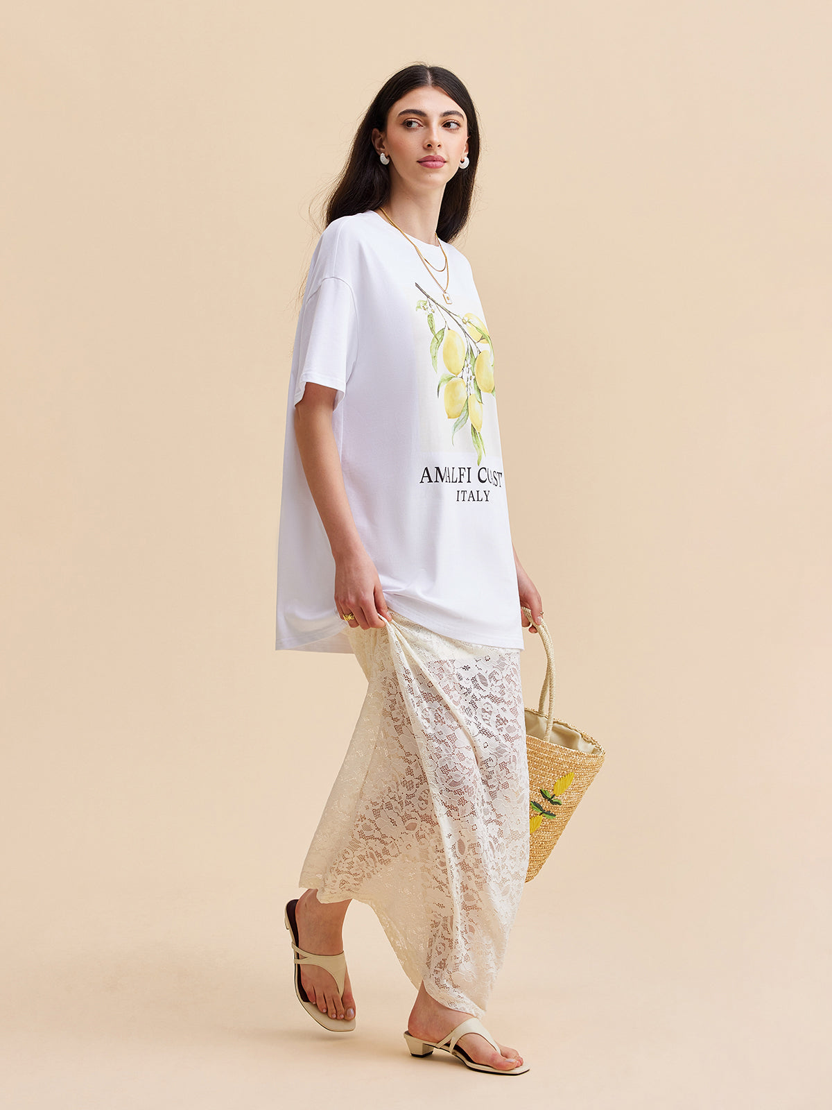 Delores | Maxi Skirt Beige Semi-Sheer