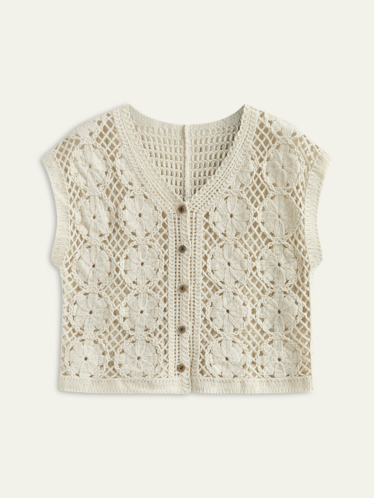 Haisley | Knitted Cardigan Jacquard Floral Pattern