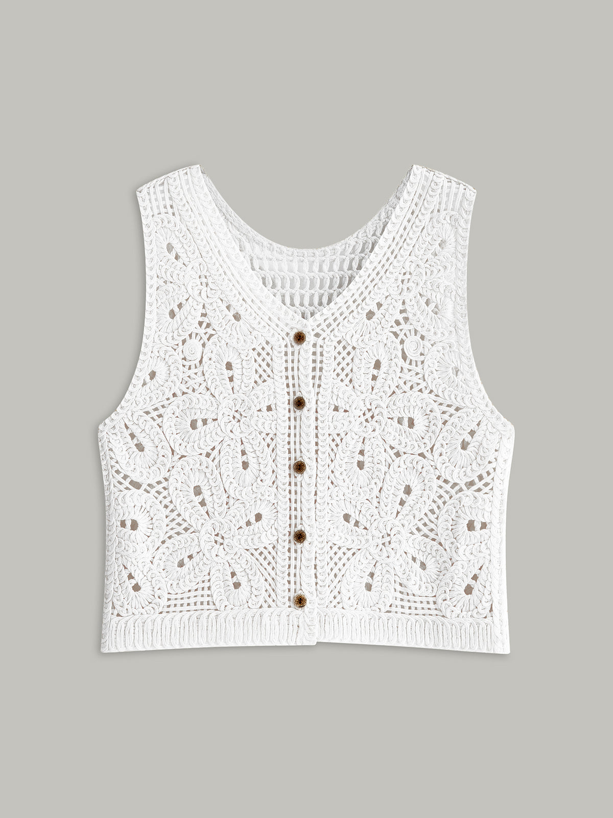 Taylee | Crocheted Cardigan with Flower Pattern