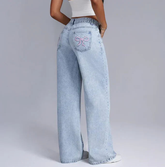 Shalyn | Jeans with Pink Bow Details