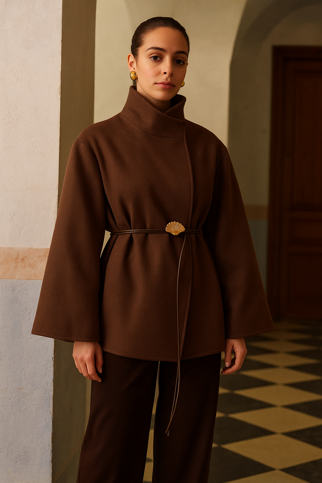 Kayden | Women's Set Light Brown Asymmetrical