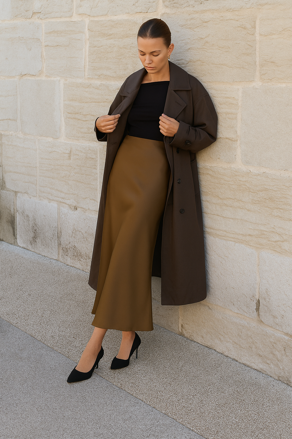 Xara | Flowing Skirt with Satin Sheen