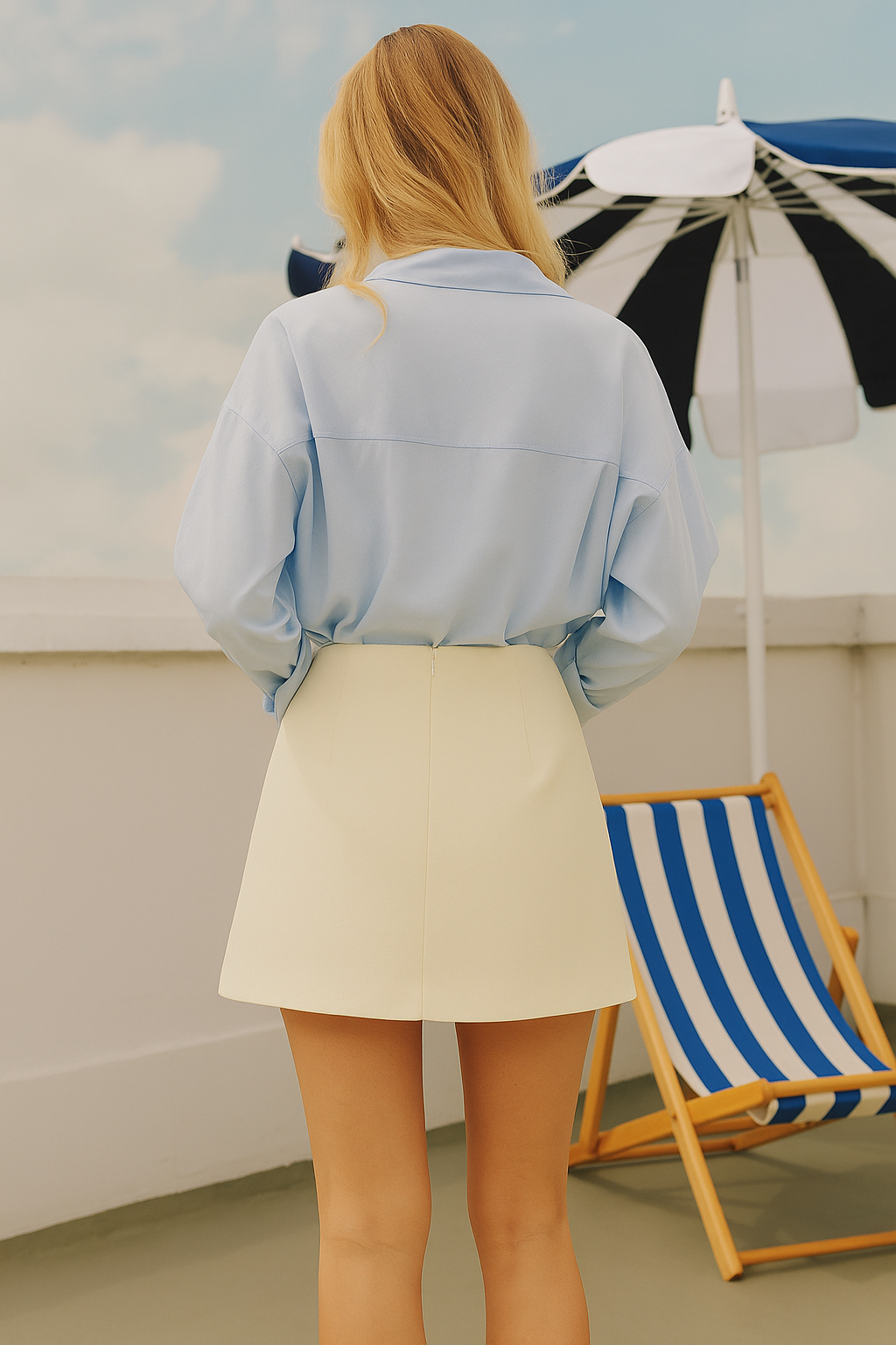 Sutton | Asymmetric Wrap Skirt Trousers White