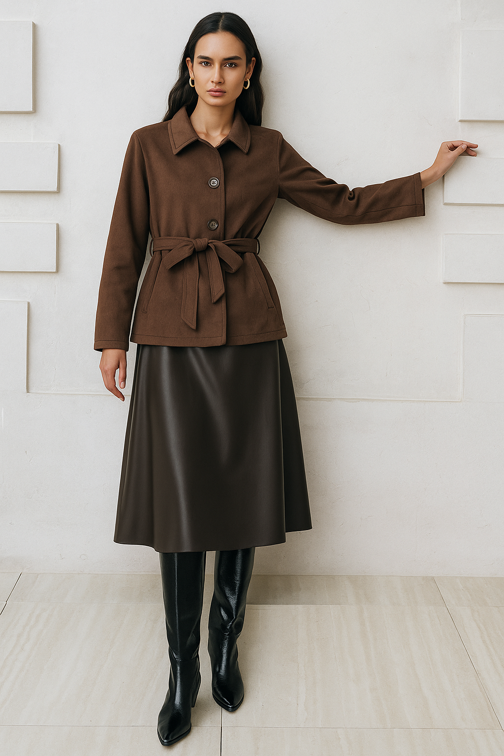 Verona | Women's coat with tie belt