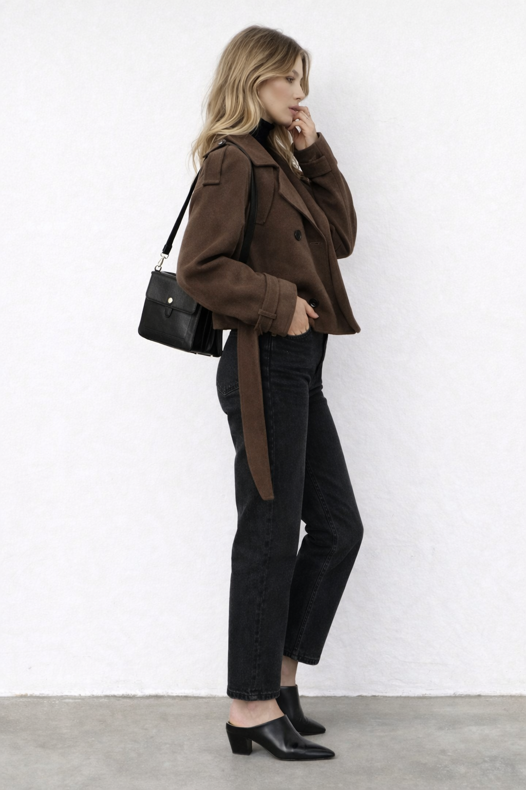 Lawrence | Dark Brown Coat with Belt