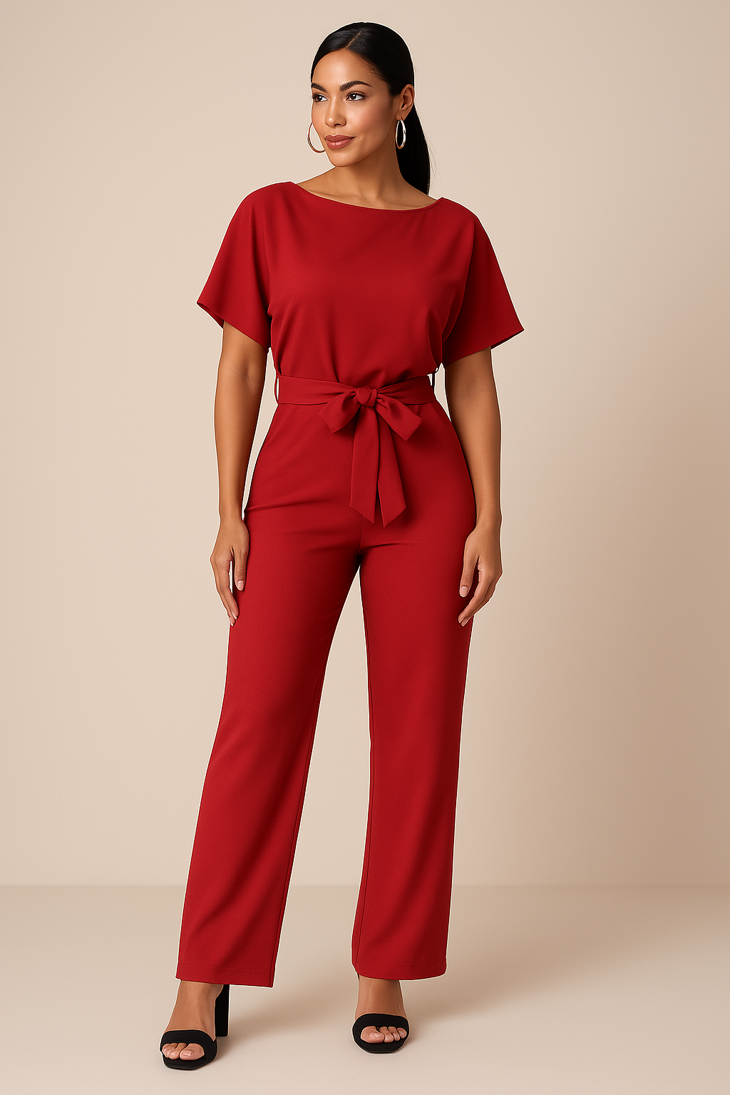 Brecht | Wide-Leg Jumpsuit with Tie Belt