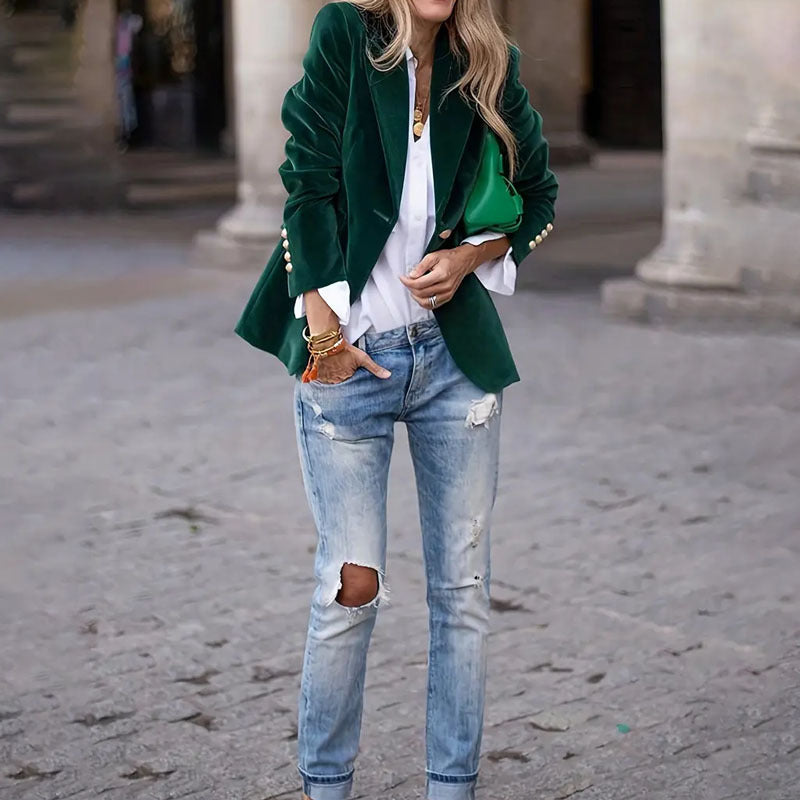 Katharine | Effortless Style Velvet Blazer Women