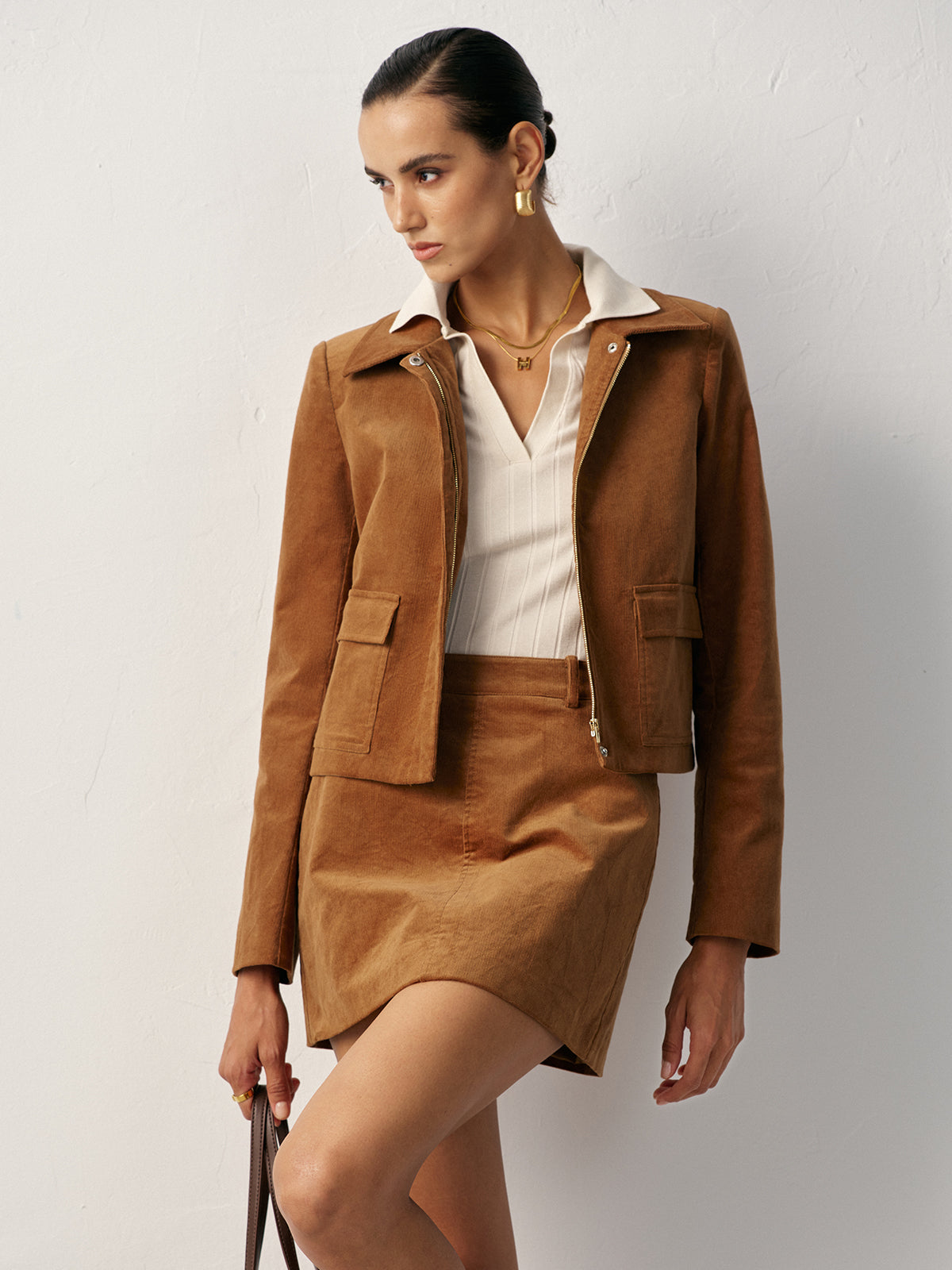 Libbie | Women's Corduroy Set Crop Jacket