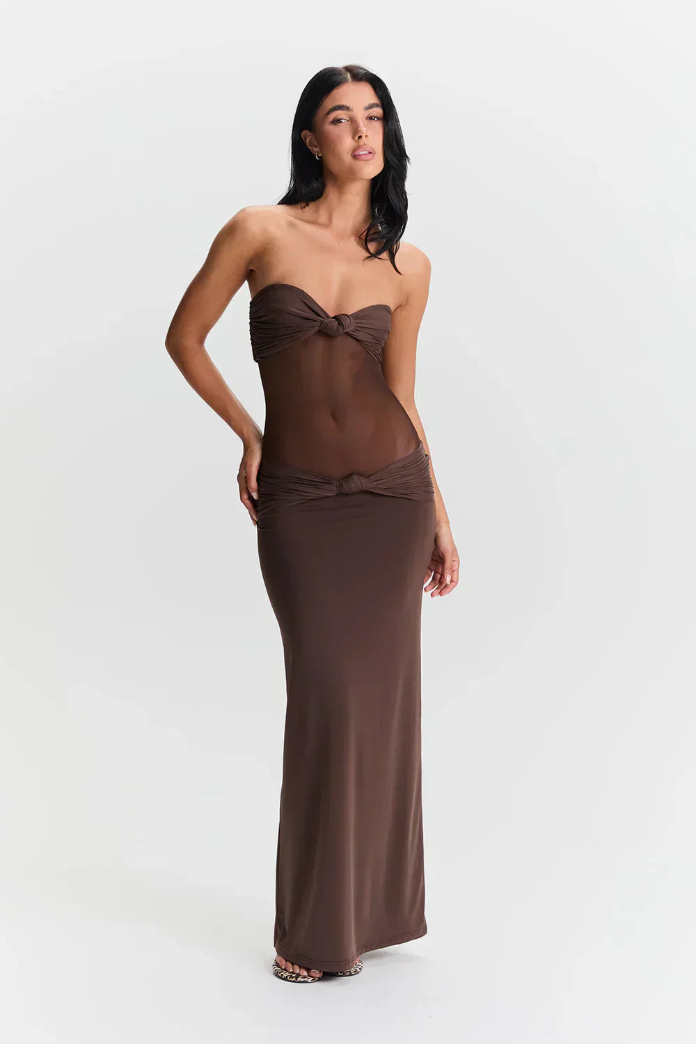 Ayesha | Dress Strapless Mesh Detail