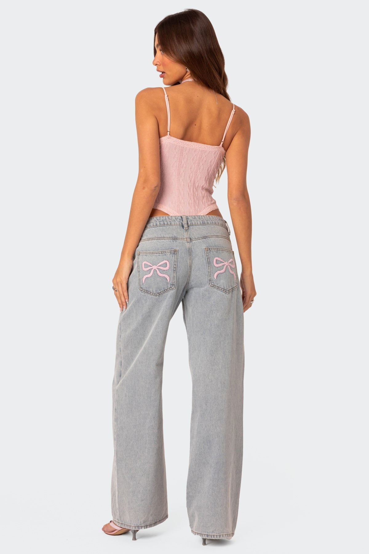Shalyn | Jeans with Pink Bow Details