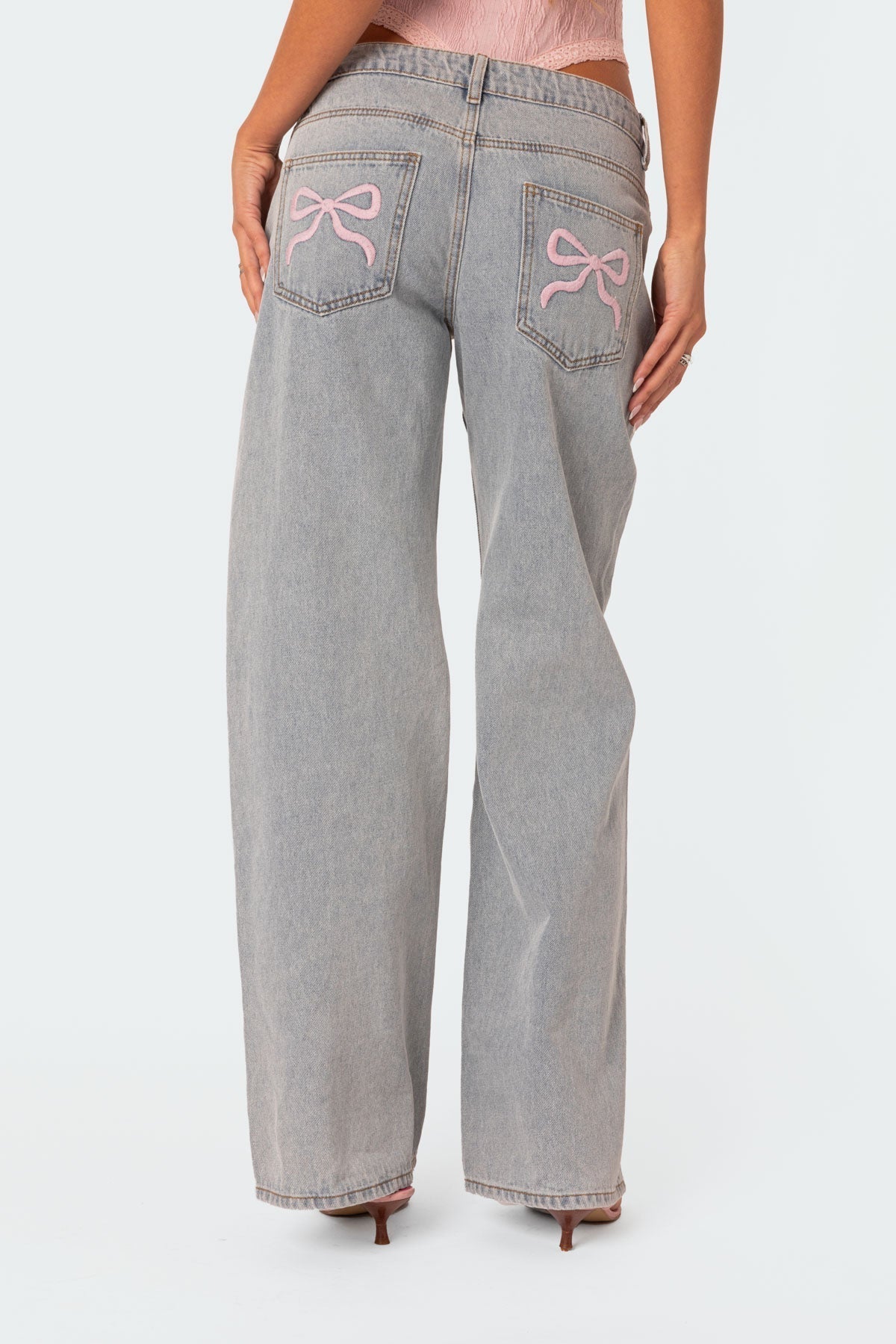 Shalyn | Jeans with Pink Bow Details