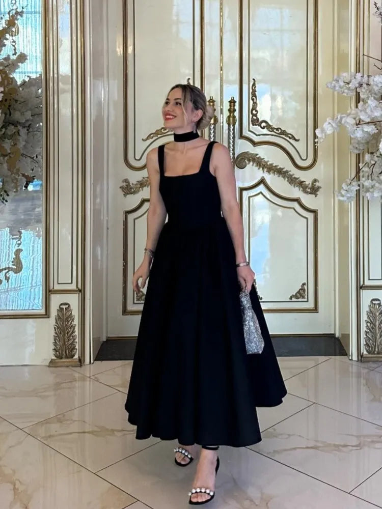 Eugenie | Black Fit-and-Flare Dress