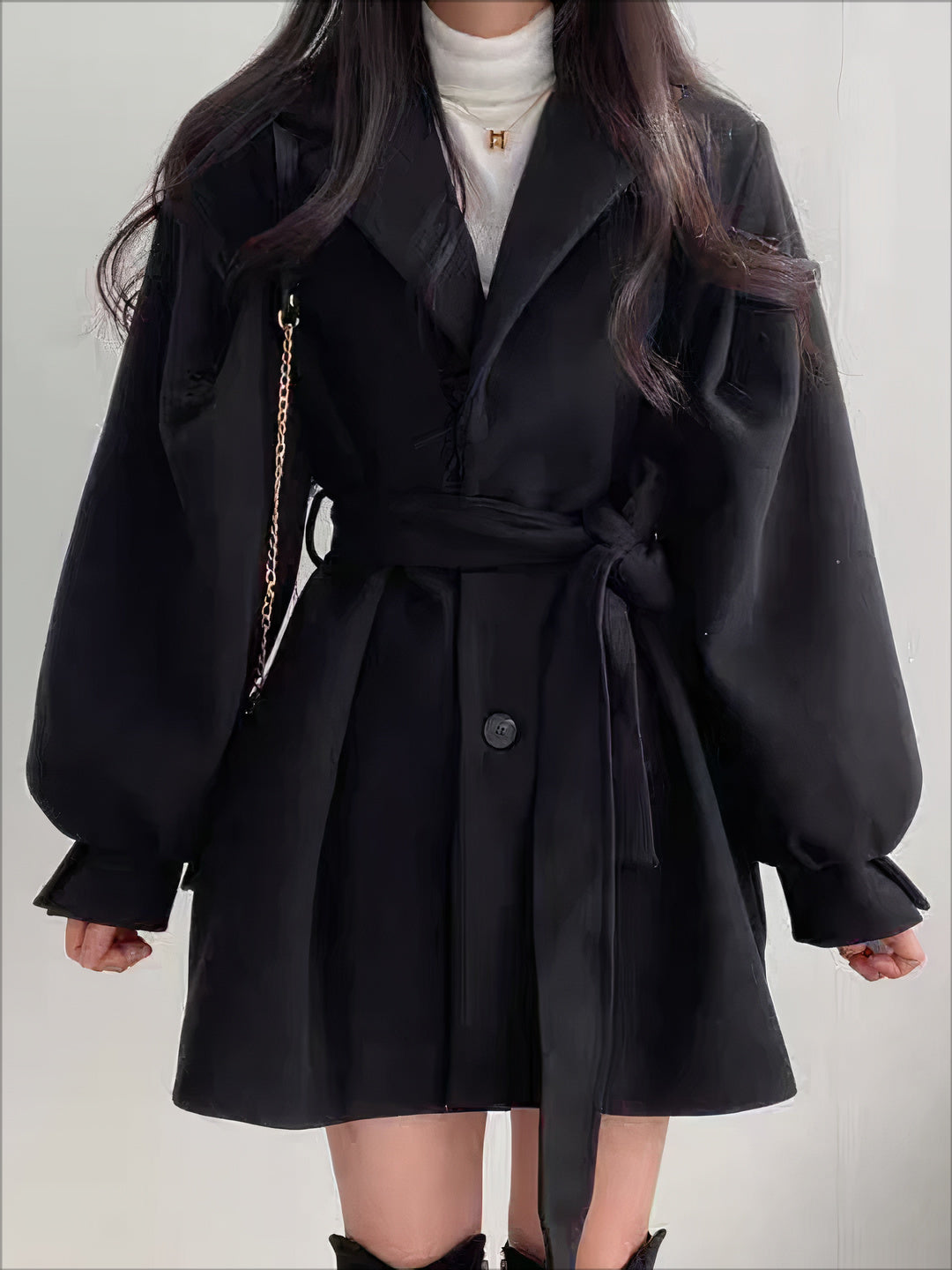 Nathalie | Trench Coat Puffed Sleeves