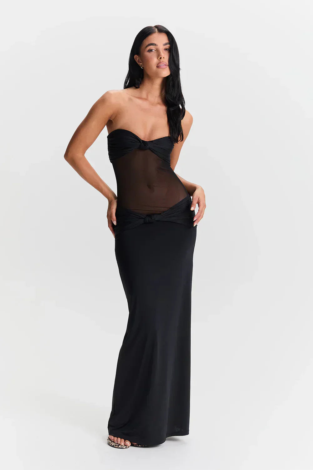 Ayesha | Dress Strapless Mesh Detail