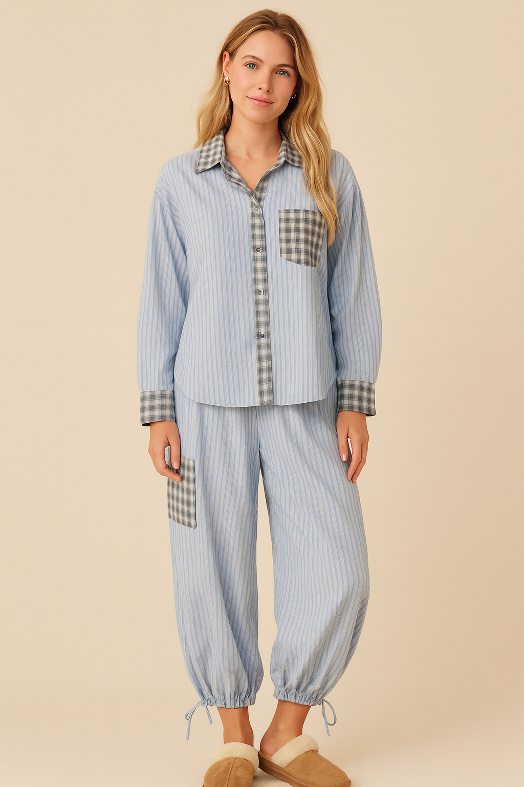 Keyonna | Pyjama Set with Checked Details