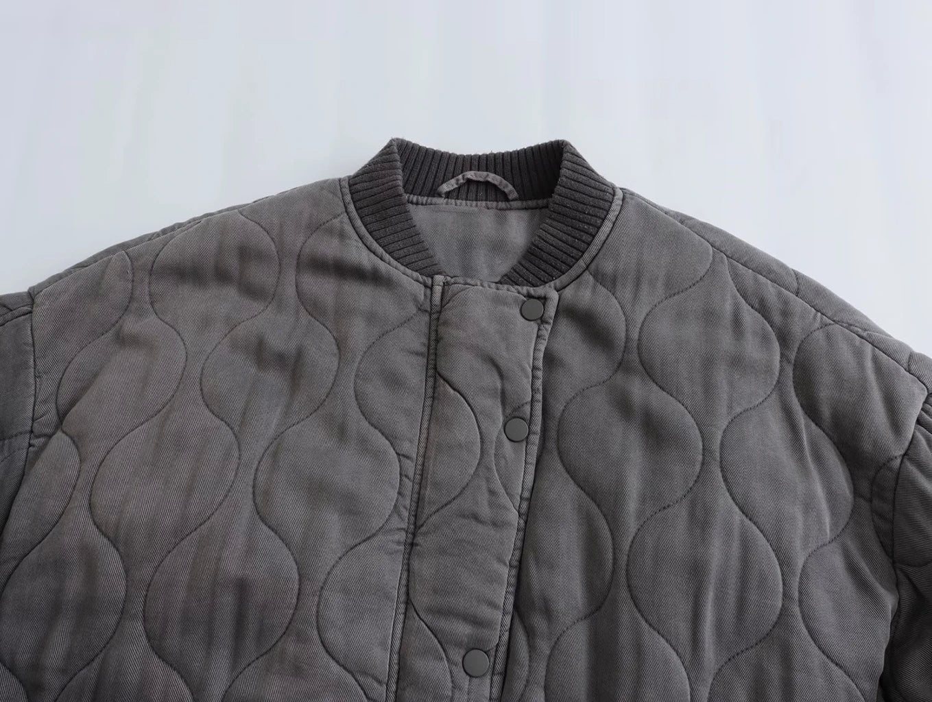 Mirel | Bomber Jacket Wavy Stitching