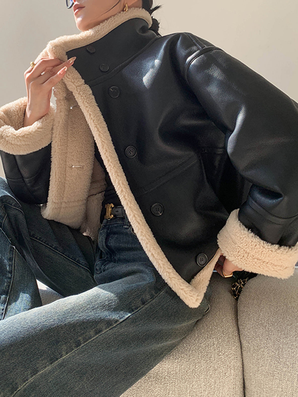 Avis | Women's Jacket with Sherpa Lining